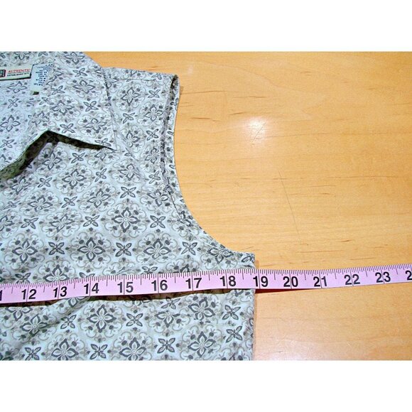 Faded Glory Cropped Wrap Side Tie Sleeveless Blouse 100% Cotton Beige White Sz L - Picture 7 of 12